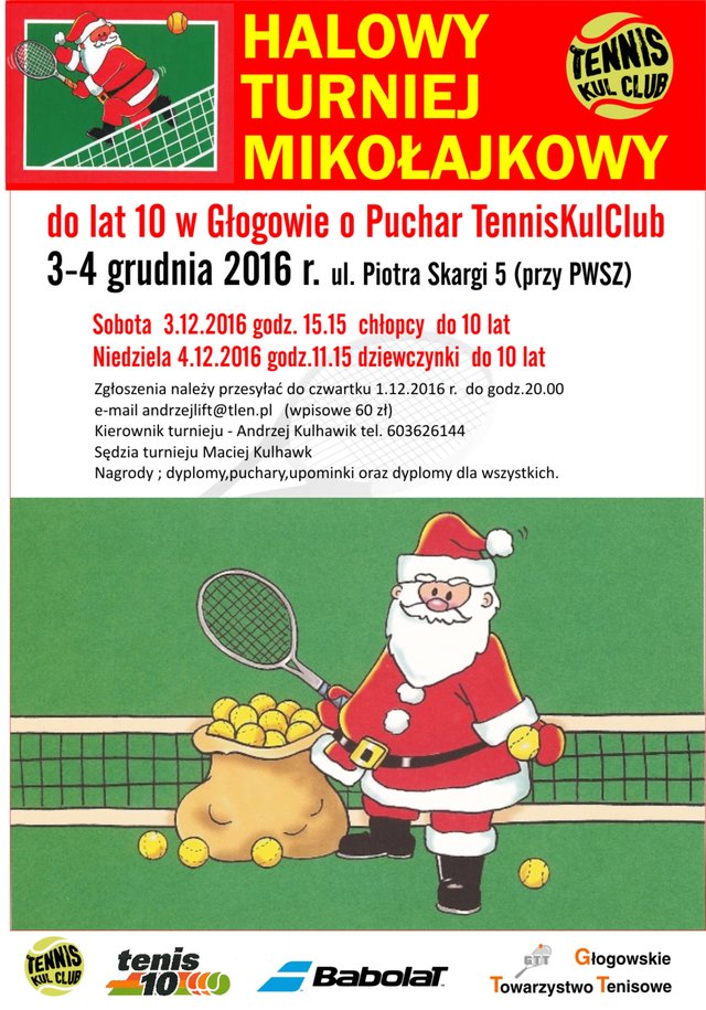 Turniej Mikołajkowy TENIS 10 o Puchar Tennis Kul Club